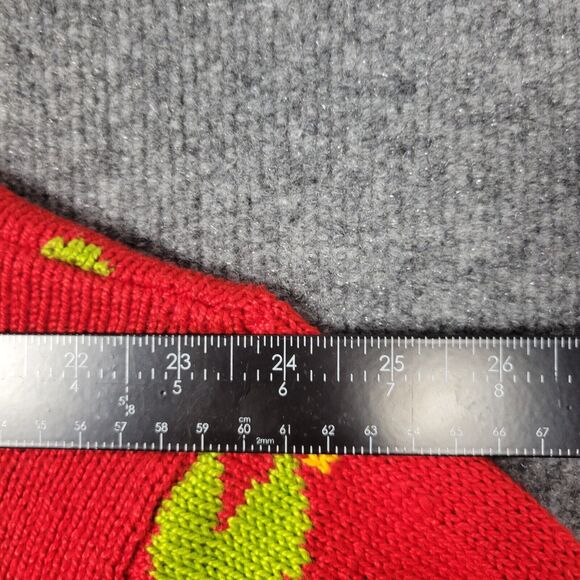 CHRISTINE FOLEY Vintage Red Artsy Folk Bird Knitted Art To Wear Cardigan SIZE 2 - Picture 9 of 13